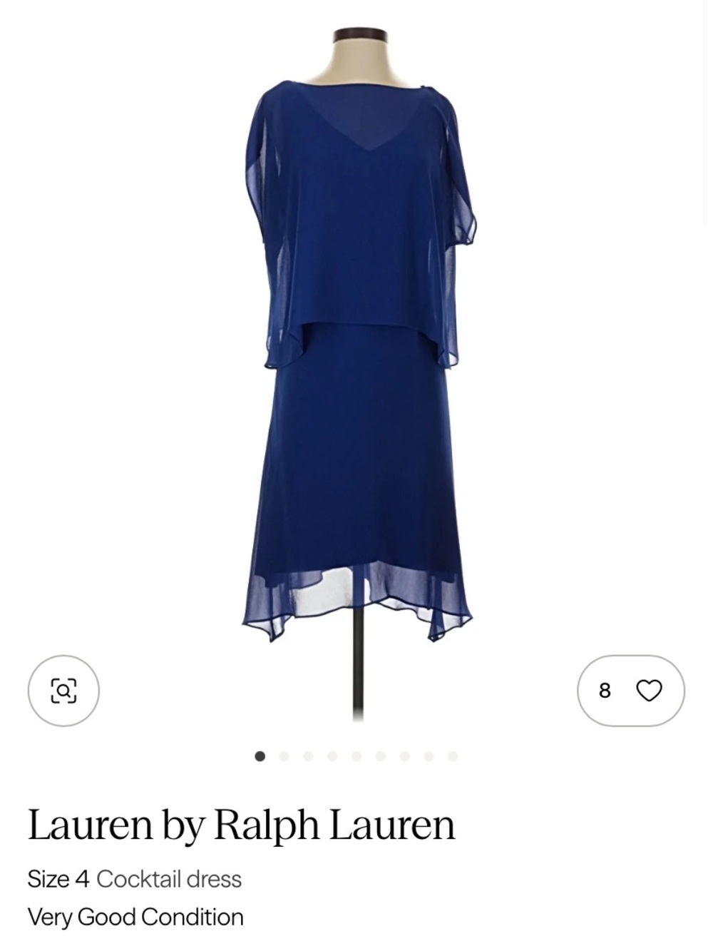Lauren Ralph Lauren Sapphire Blue Layered Midi Dress